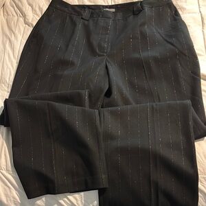 Women’s Metallic Black Pinstripe Pants